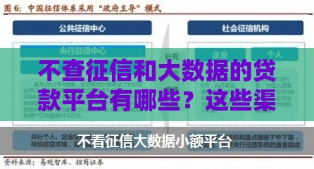 不查征信和大数据的贷款平台有哪些？这些渠道真的靠谱