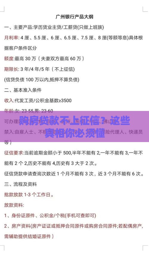购房贷款不上征信？这些真相你必须懂