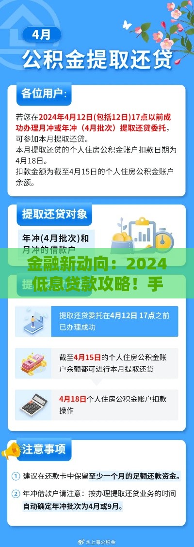 金融新动向：2024低息贷款攻略！手把手教你避坑捡漏