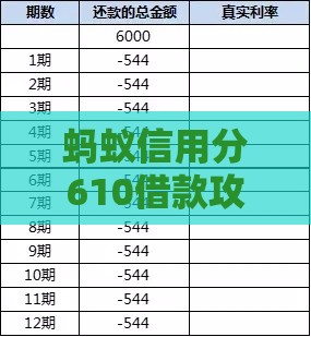 蚂蚁信用分610借款攻略：教你3步选对还款周期