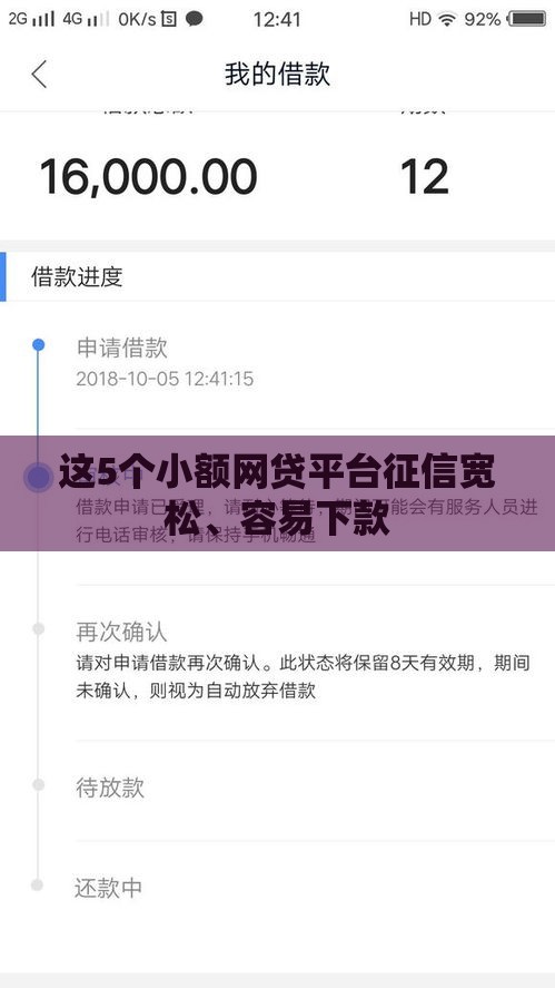 这5个小额网贷平台征信宽松、容易下款