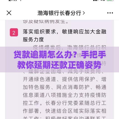 贷款逾期怎么办？手把手教你延期还款正确姿势