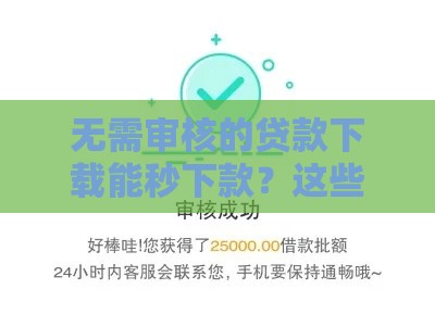 无需审核的贷款下载能秒下款？这些门道你要懂！