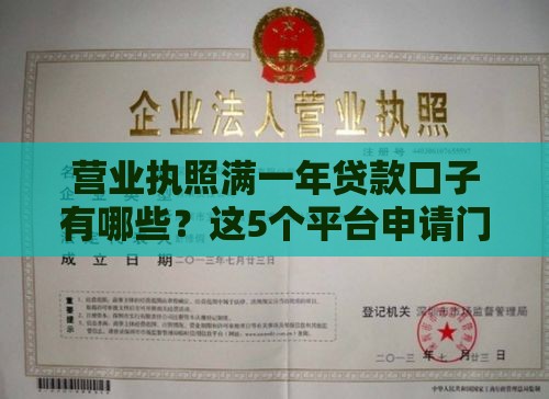 营业执照满一年贷款口子有哪些？这5个平台申请门槛低！