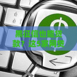 黑征信也能贷款？这5家网贷平台线上放款快，试试这个方法！