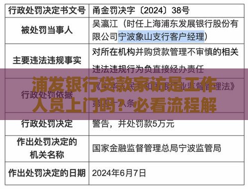 浦发银行贷款家访是工作人员上门吗?必看流程解析 浦发银行贷款家访是工作人员上门吗?必看流程解析