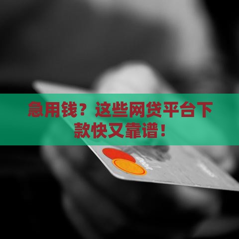 急用钱？这些网贷平台下款快又靠谱！