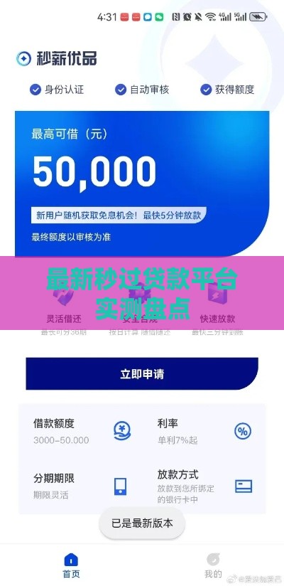 最新秒过贷款平台实测盘点