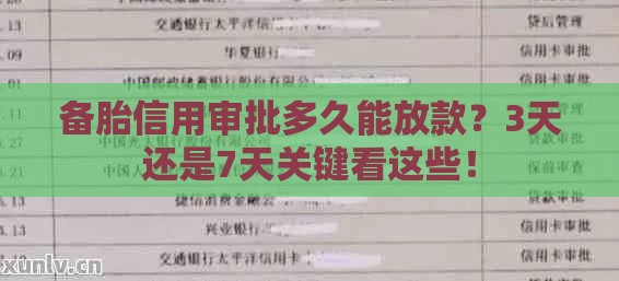 备胎信用审批多久能放款？3天还是7天关键看这些！