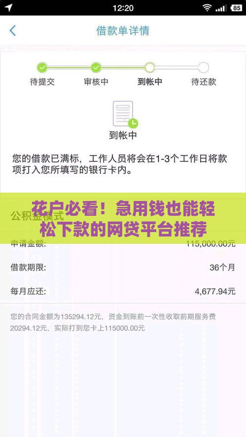 花户必看！急用钱也能轻松下款的网贷平台推荐