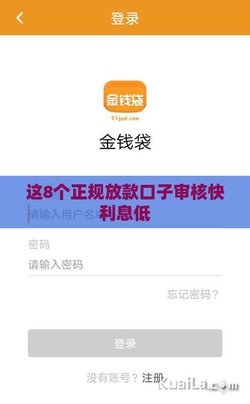 这8个正规放款口子审核快利息低