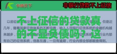 不上征信的贷款真的不显负债吗？这些内幕你必须知道！