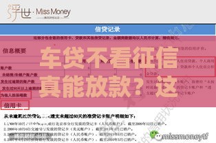 车贷不看征信真能放款？这3种情况有戏