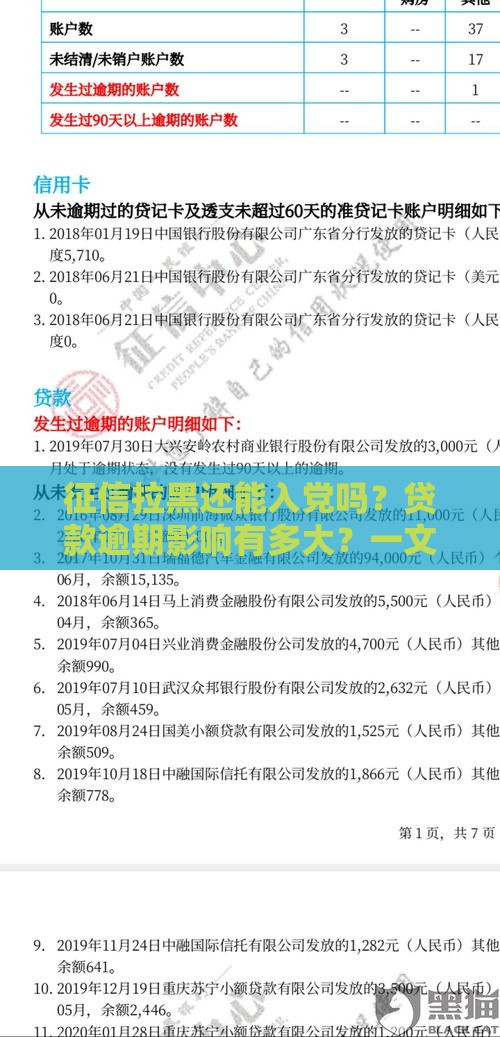 征信拉黑还能入党吗？贷款逾期影响有多大？一文读懂！