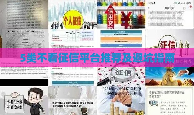 5类不看征信平台推荐及避坑指南