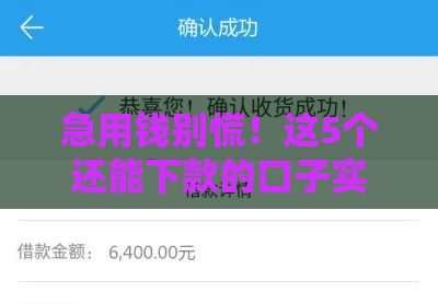 急用钱别慌！这5个还能下款的口子实测有效，附申请避坑指南
