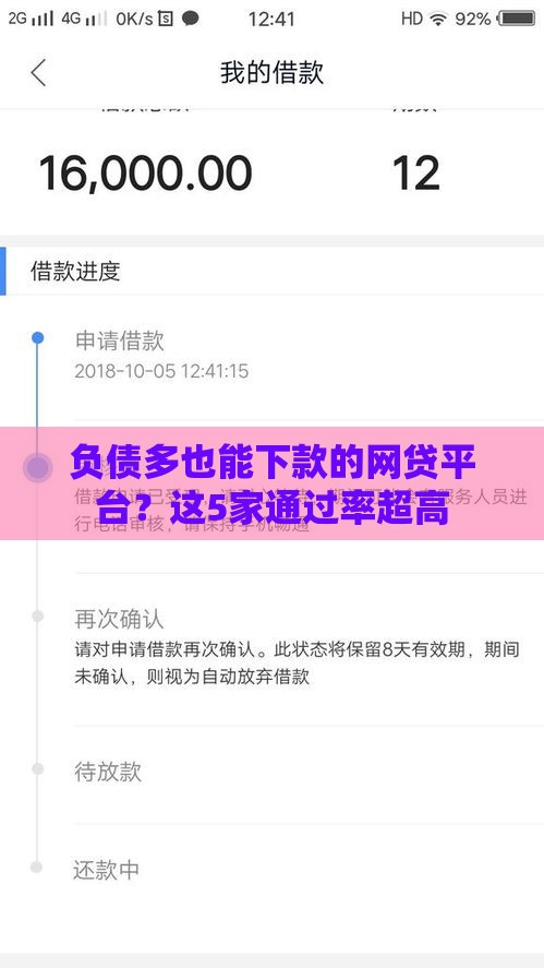 负债多也能下款的网贷平台？这5家通过率超高