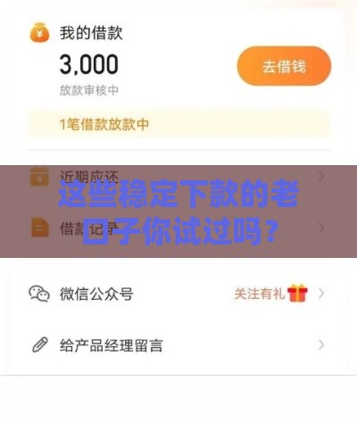 这些稳定下款的老口子你试过吗？