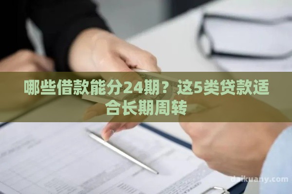 哪些借款能分24期？这5类贷款适合长期周转