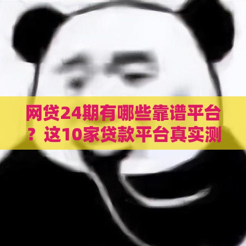 网贷24期有哪些靠谱平台？这10家贷款平台真实测评！
