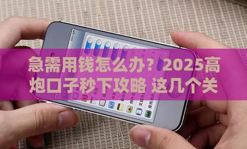 急需用钱怎么办？2025高炮口子秒下攻略 这几个关键点必须掌握