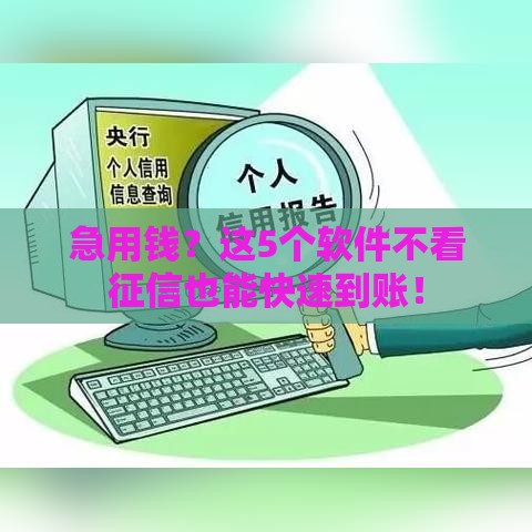 急用钱？这5个软件不看征信也能快速到账！