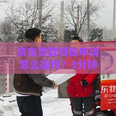 京东贷款特殊申请怎么操作？3分钟看懂低息技巧