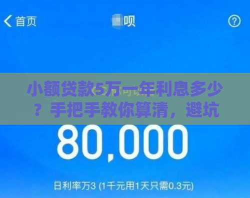 小额贷款5万一年利息多少？手把手教你算清，避坑技巧全在这！