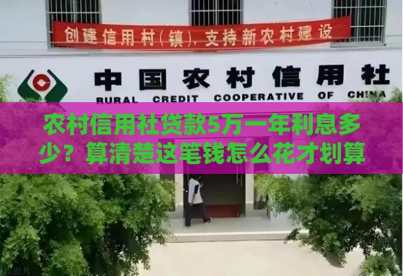 农村信用社贷款5万一年利息多少？算清楚这笔钱怎么花才划算