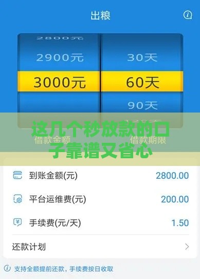 这几个秒放款的口子靠谱又省心