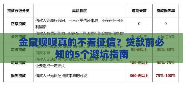 金鼠呗呗真的不看征信？贷款前必知的5个避坑指南