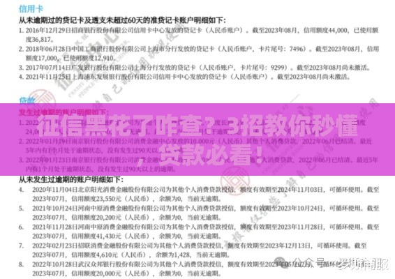 征信黑花了咋查？3招教你秒懂，贷款必看！