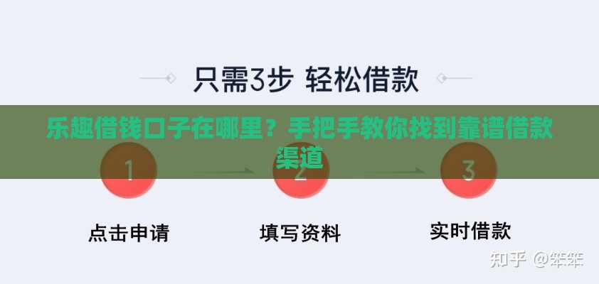 乐趣借钱口子在哪里？手把手教你找到靠谱借款渠道