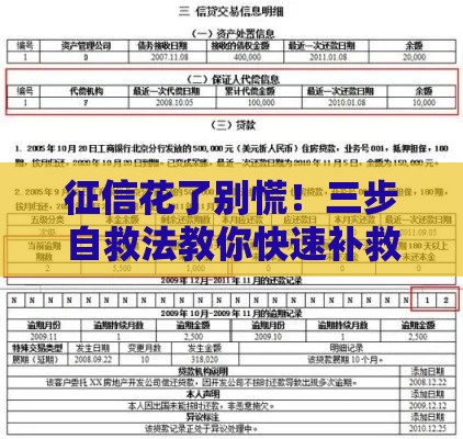 征信花了别慌！三步自救法教你快速补救，贷款审批不再卡关