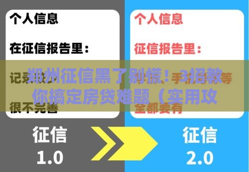 郑州征信黑了别慌！3招教你搞定房贷难题（实用攻略）