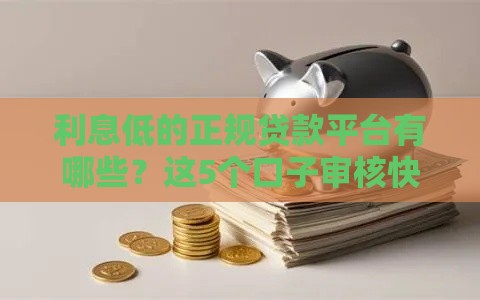 利息低的正规贷款平台有哪些？这5个口子审核快、到账稳