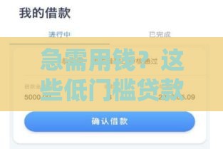 急需用钱？这些低门槛贷款口子不看征信也能申请！