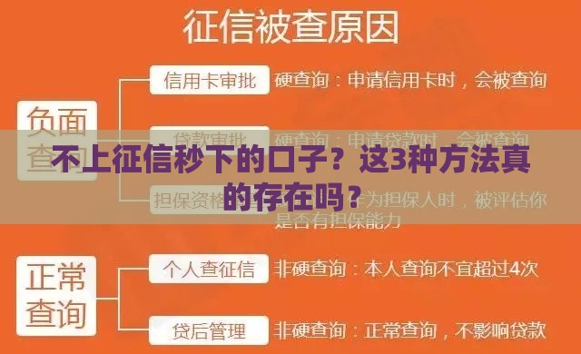 不上征信秒下的口子？这3种方法真的存在吗？