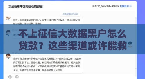 不上征信大数据黑户怎么贷款？这些渠道或许能救急！