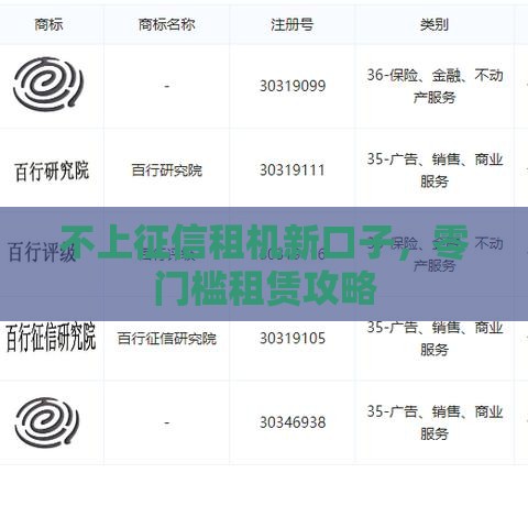 不上征信租机新口子，零门槛租赁攻略