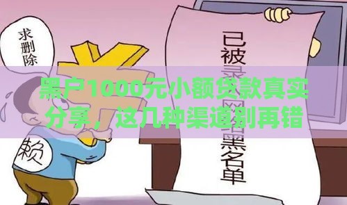 黑户1000元小额贷款真实分享，这几种渠道别再错过