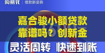 嘉合骏小额贷款靠谱吗？创新金融服务助你快速放款！