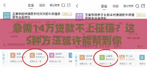 急需14万贷款不上征信？这5种方法或许能帮到你