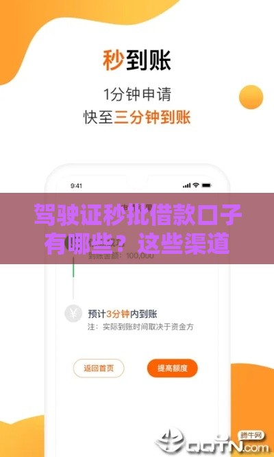驾驶证秒批借款口子有哪些？这些渠道最快5分钟到账