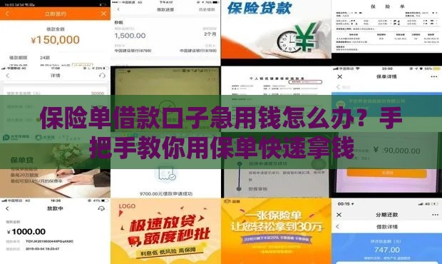 保险单借款口子急用钱怎么办？手把手教你用保单快速拿钱