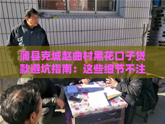 蒲县克城赵曲村黑花口子贷款避坑指南：这些细节不注意就亏大了！