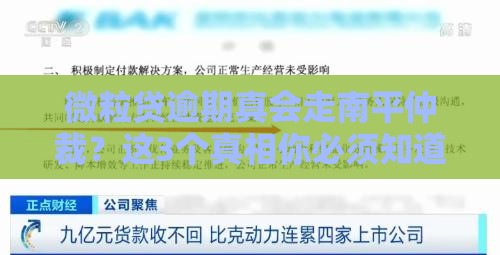 微粒贷逾期真会走南平仲裁？这3个真相你必须知道！