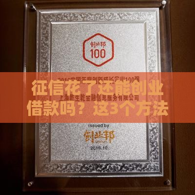 征信花了还能创业借款吗？这3个方法帮你解决难题！