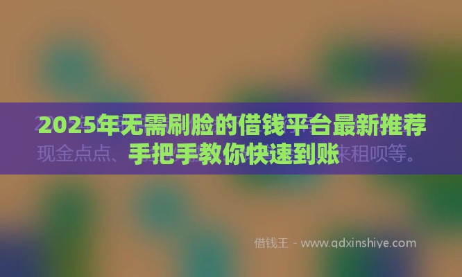 2025年无需刷脸的借钱平台最新推荐 手把手教你快速到账