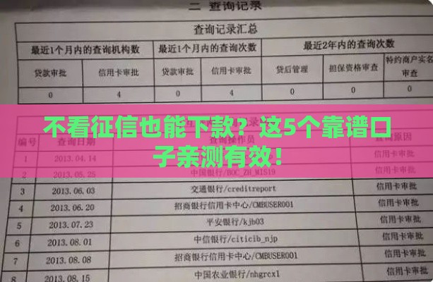 不看征信也能下款？这5个靠谱口子亲测有效！